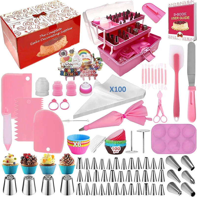 

336Pcs/Set Silicone Pastry Bag Tips Kitchen Cake Icing Piping Cream Cake Decorating Mold Tools Reusable Pastry Bags Reposteria