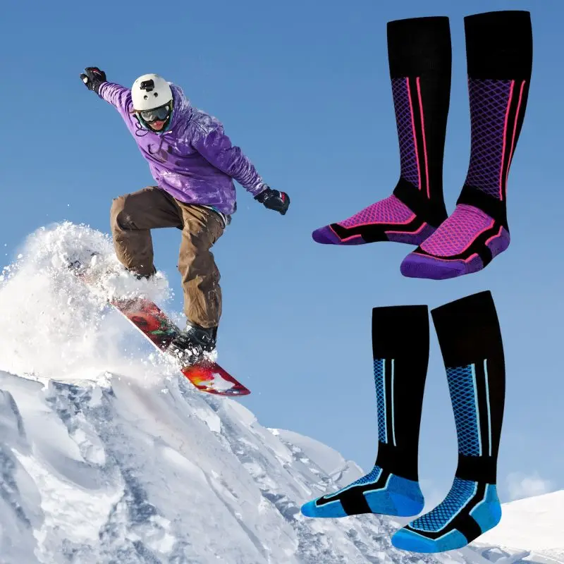 

1 Pair Winter Warm Thickening Ski Stockings Hiking Socks For Women Men Anti-Cold Skiing Outdoor High Sports Stockings