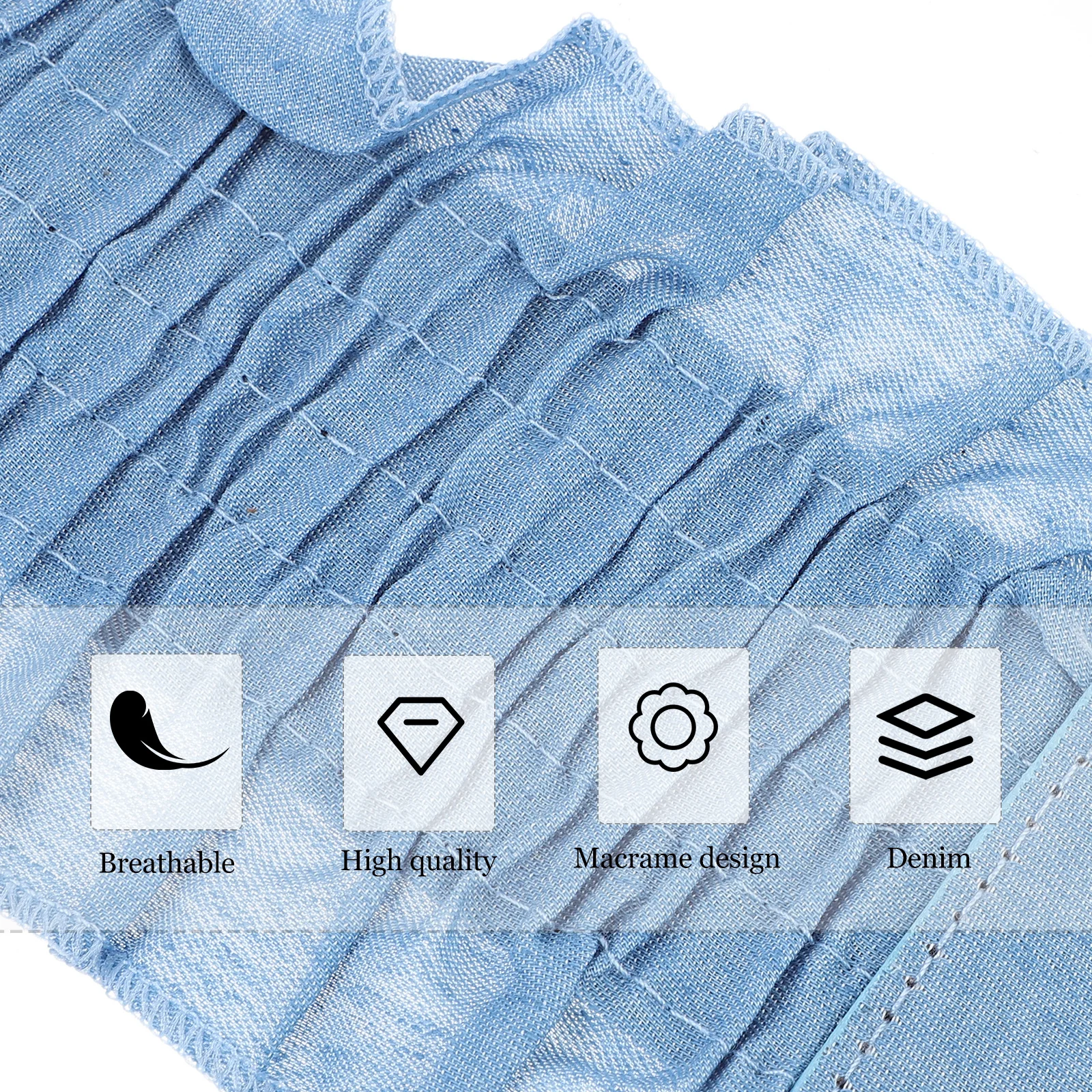 

1Pcs Macrame Elastic Denim Waist Girdle Adjustable Waistband Comfortable Breathable Fashion Decoration for Women Daily Party