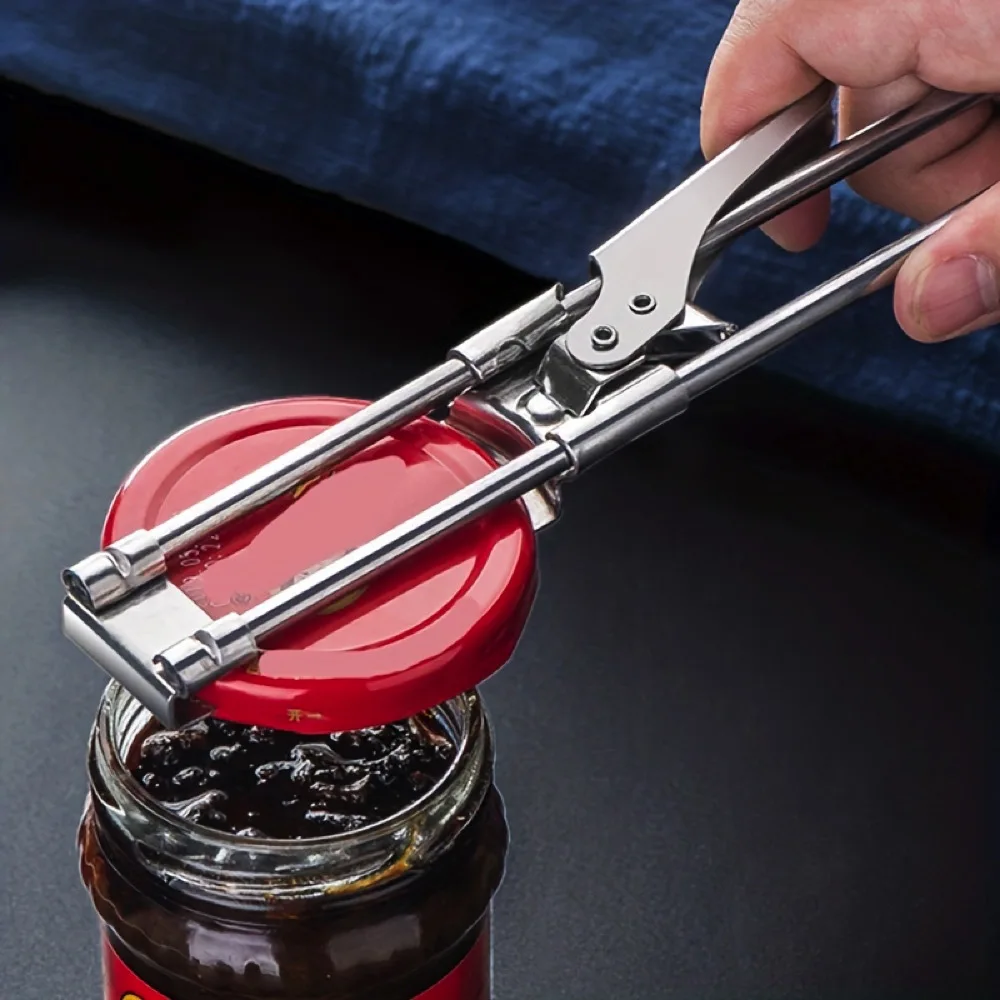 Multi-purpose Stainless Steel Manual Can & Bottle Opener  Adjustable Non-slip Design  Practical Kitchen Gadget for Daily Use