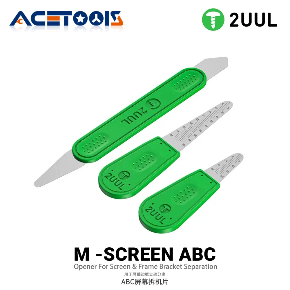 Juego de herramientas de apertura ABC 2UUL DA89 M-SCREEN, Kit de reparación de teléfono profesional para separación de soporte de marco de pantalla LCD con 3 herramientas de palanca