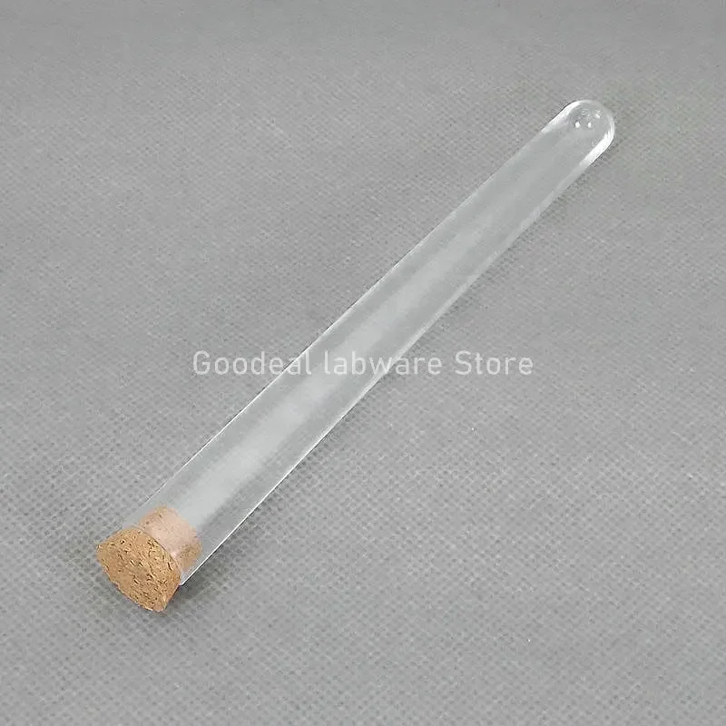 50pcs/100pcs Clear Lab Round Bottom Plastic Test Tubes with Cork Party Wedding gift tube Bath salt vial Candy Bottle