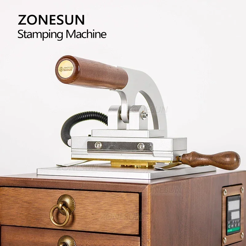 ZONESUN Multi-Function Digital Foil Hot Stamping Logo Embossing Brass Letters Label Bronzing Leather Wood Heat Press Machine
