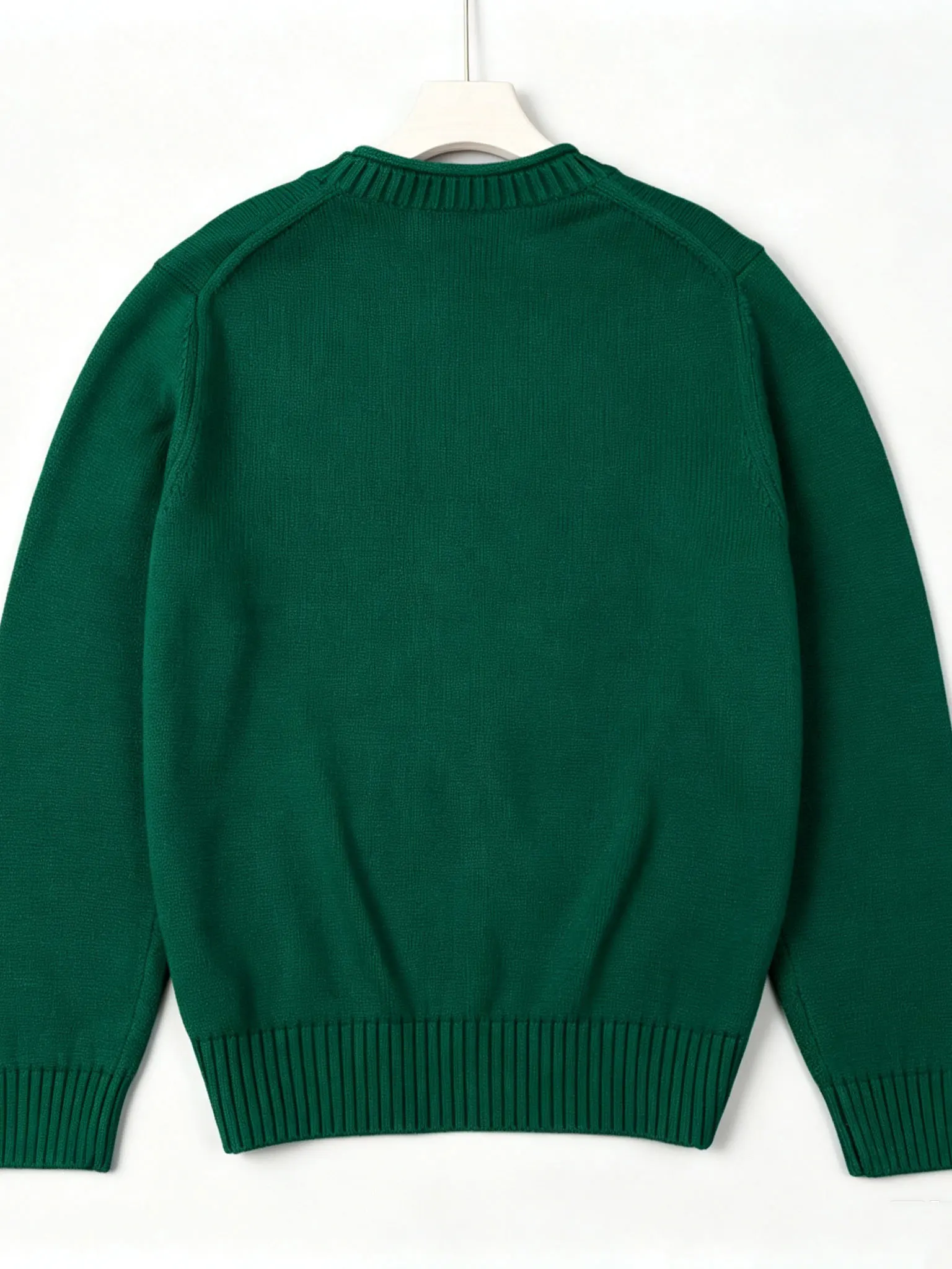 Loose Casual round Neck Knitted Sweater Green Cotton Thread Long Sleeve Cartoon Bear Embroidery Women's Comfortable Soft Wint...