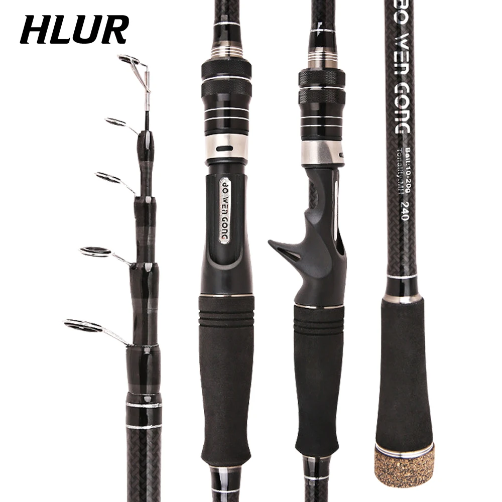 HLUR Portable RockFishing Rod 1.8/2.1/2.4/2.7/3.0M Carp rod Telescopic Sea Fishing Rod carbon fiber Surf Feeder Rod Spinning Rod