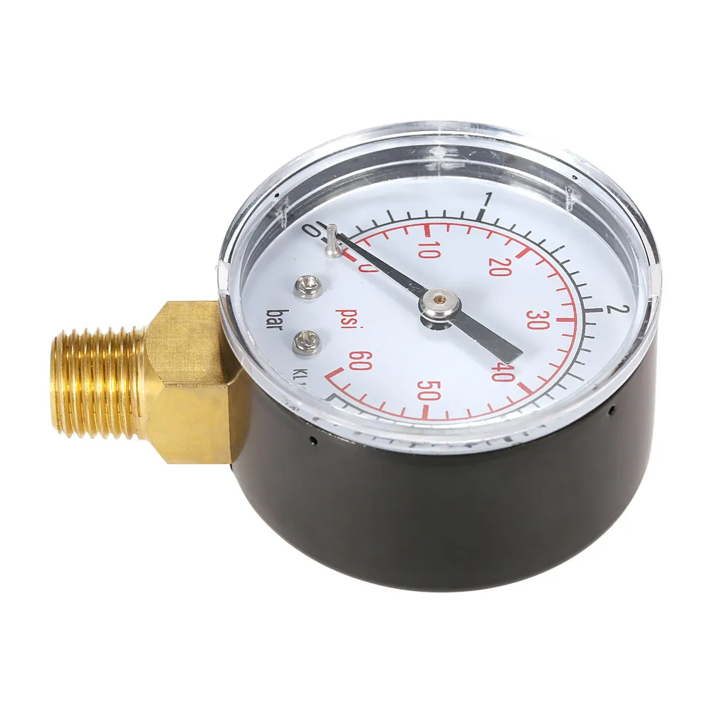 50mm Manometer 0~15psi 0~1bar / 0~60psi 0~4bar Water Pressure Dial Hydraulic Pressure Gauge 1/4\