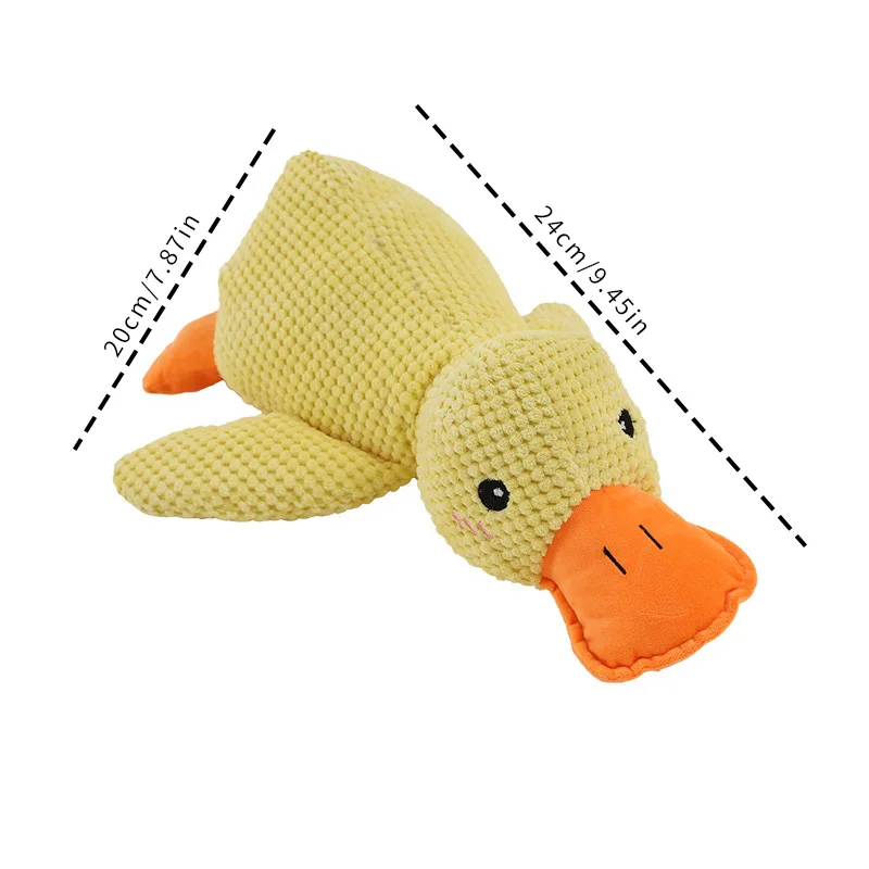 1pc Dog Plush Toys bite-resistant Teething Sleep With Sound Boredom Small Yellow Duck Toys Dog Pet Supplies