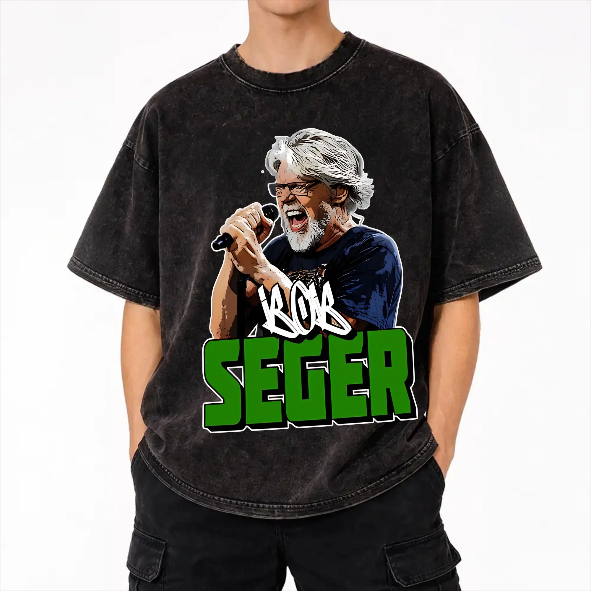 Bobs legend rock and Roll Segers Final Tour  Merch Washed T Shirt for Men Women Streetwear Hip Hop T-Shirt Summer  Tees Tops