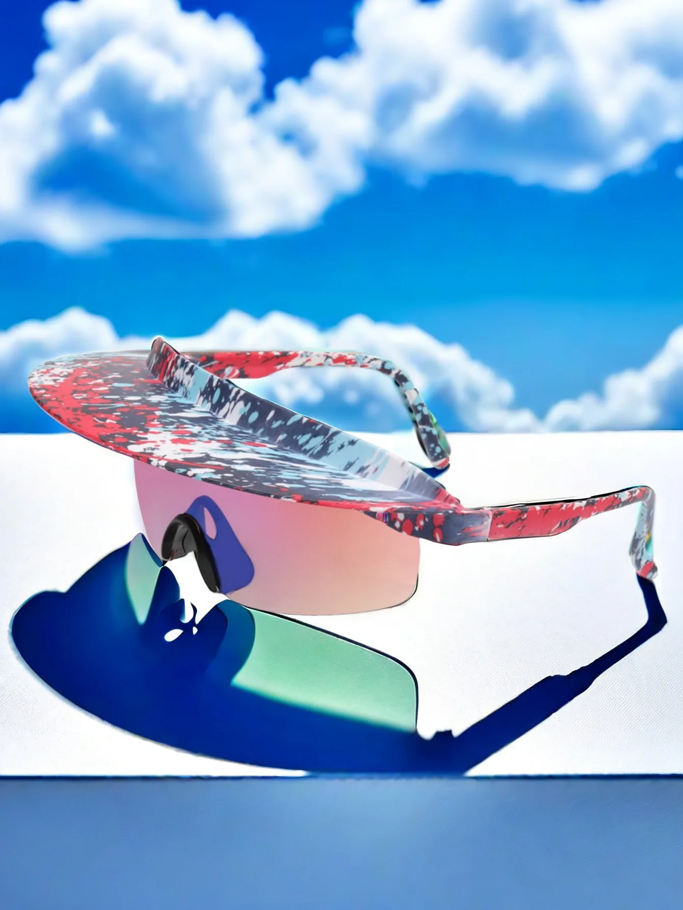 Großer Rahmen, personalisierte Visier-Wind-Sonnenbrille, modische, farbenfrohe Hüte, Sonnenbrille für Männer und Frauen.