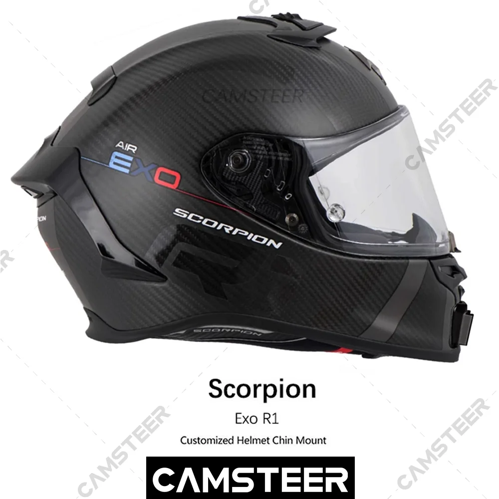 Scorpion Exo R1 / EXO-R1 EVO Customized Helmet Chin Mount for GoPro12 11 10 9 Insta360 X4 X3 Ace pro DJI Action 3/4 Cameras