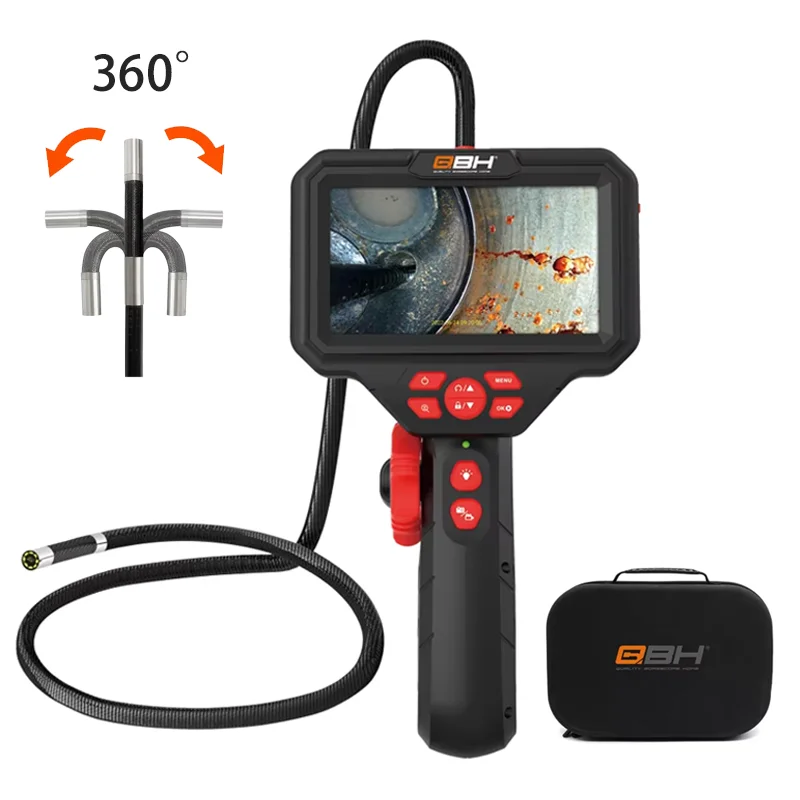 6.0MM/8.5MM 2.0MP Two-way 180 Degree Steering Industrial Endoscope Cars Inspection Camera With 6 LED For Micro USB and Type-C