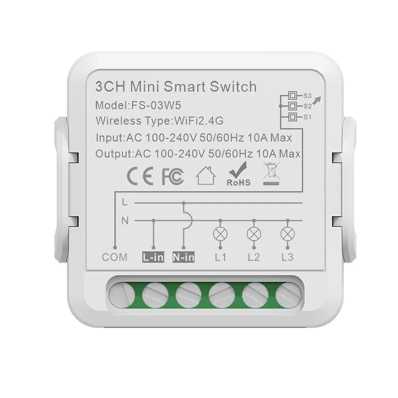 

A93E-Tuya Smart Wi-Fi Switch Умный дом DIY выключатель 1 2 3 4 группы поддерживает 2-стороннее голосовое управление для Alexa Google Alice Works