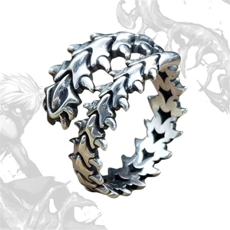 New Vintage Punk Centipede Ring For Men Women Metal Gothic Winding Rings Opening Adjustable Finger Ring Teen Anime Ghoul Gift