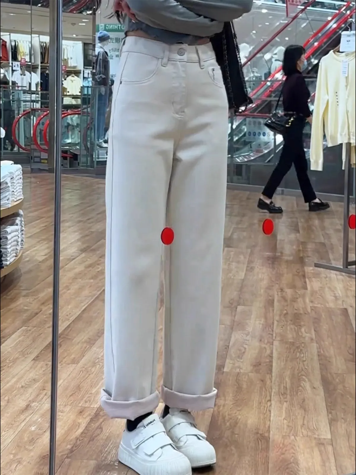 

High Waist Wide Leg Jeans Women's Loose Slimming Straight Cut Pants Spring New Style White Peach Pink Versatile Casual Trousers