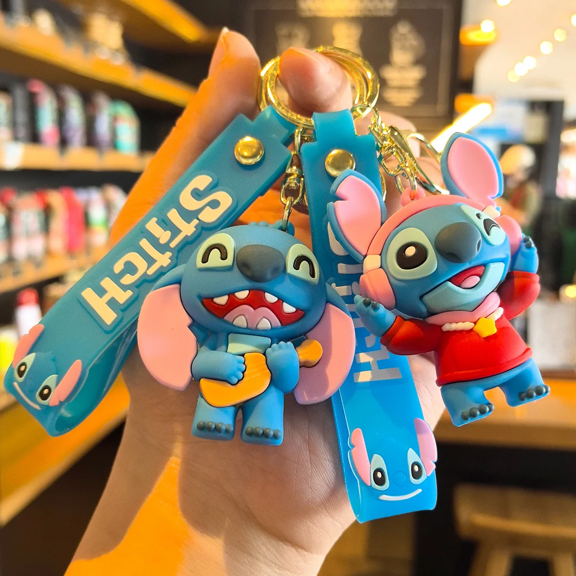

Stitch Keychain Cartoon Cute Doll Machine Small Student Gift Car Children's Day Keychain Ring Fashion Toys Anime Cartoon Frind