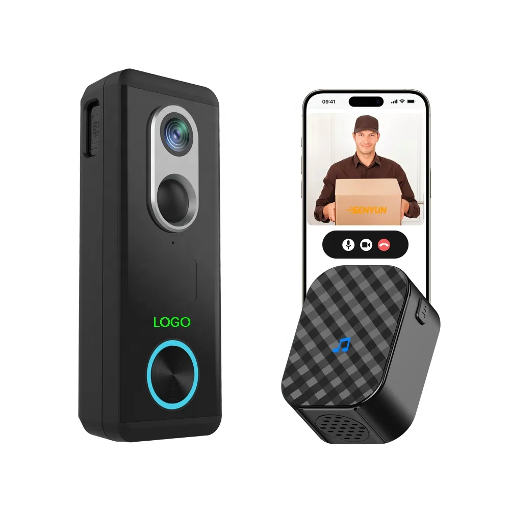 

Custom OEM Home Security Outdoor Cloudedge Smart Wireless Big Battery 4g 5mp Doorbell Camera Wifi Alexa
