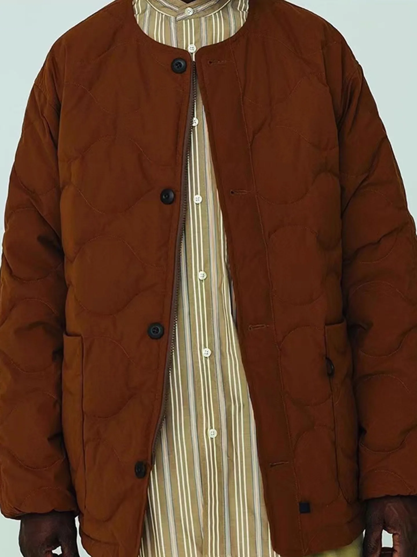 

Japanese Daiwa Functional Men's Loose Casual Inner Liner Sewn on Outer Layer Down Jacket Lightweight Warm Coat