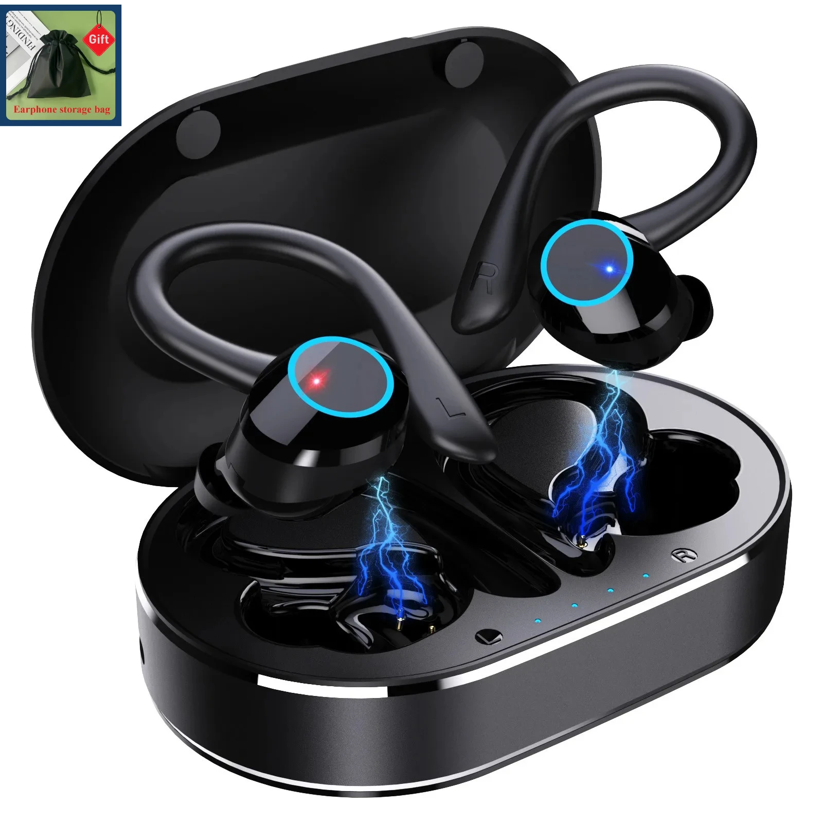 

Wireless 5.0 Headphone Touch Control Sports Waterproof Bluetooth Earphone HiFi 9D Bass Stereo Earphone Headset With Microphone