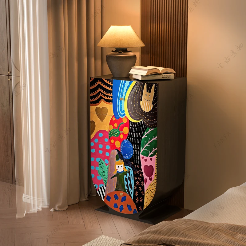 

Современные креативные шкафы для гостиной, винтажные украшения с граффити, элегантные роскошные деревянные шкафы с ящиками, шкаф, мебель