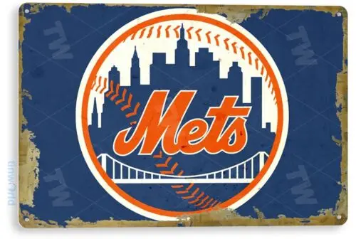 TIN SIGN New York Mets Retro Metal Decor Citi Field Store Card Shop A913 الألومنيوم #1