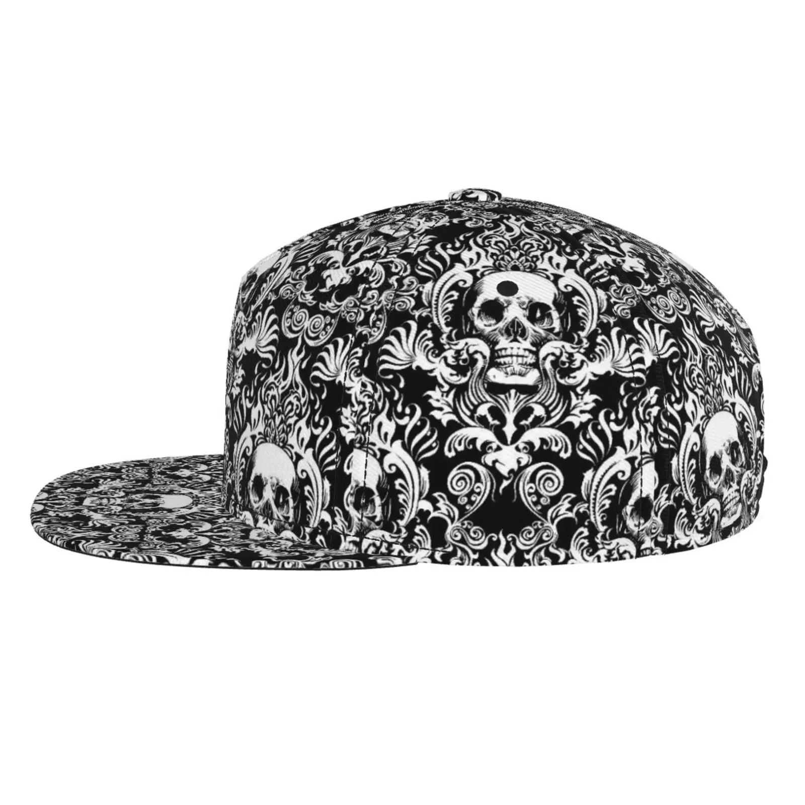 Stylish Skull Adjustable Snapback Hat for Men and Women Sun Cap, Hip Hop Cap Baseball Cap Flat Bill Brim Hat