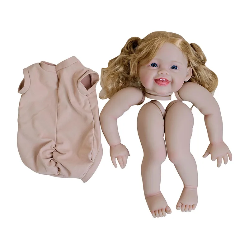 24 inch Devi levensechte herboren poppenset geschilderde kit Onvoltooide poponderdelen met handwortelhaar