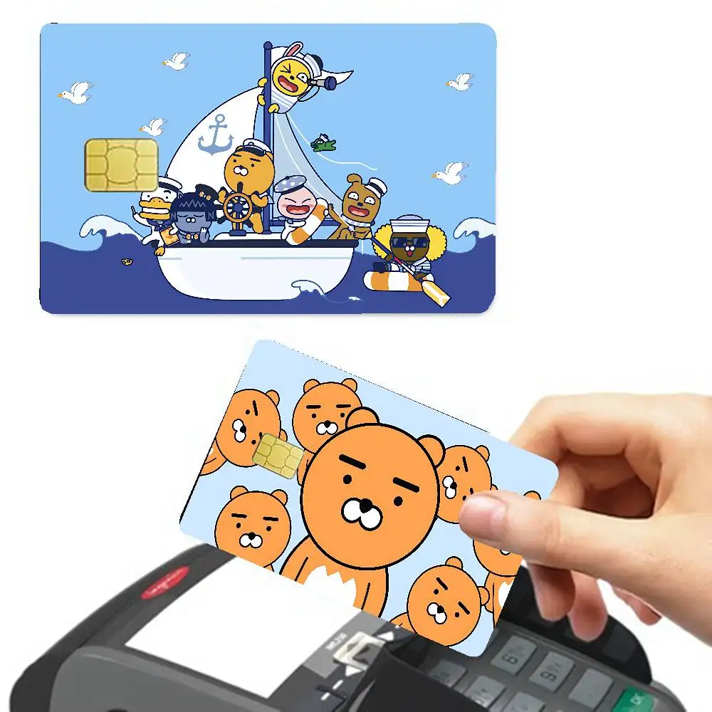K-KAKAOS FRIENDS 2024 Anime Cartoon Skin Stickers Film Tape Case For Big Credit Debit Card Front Side