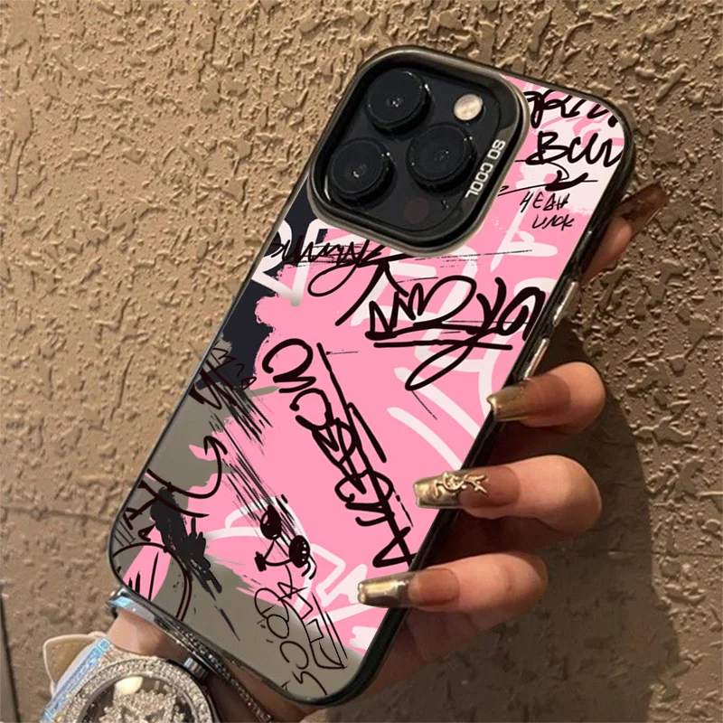 آيفون 17 16 حالات شخصية الإنجليزية الكتابة الشفاه جراب هاتف آيفون 16E 15 14 13 12 11 برو ماكس XS XR X 7 8Plus غطاء