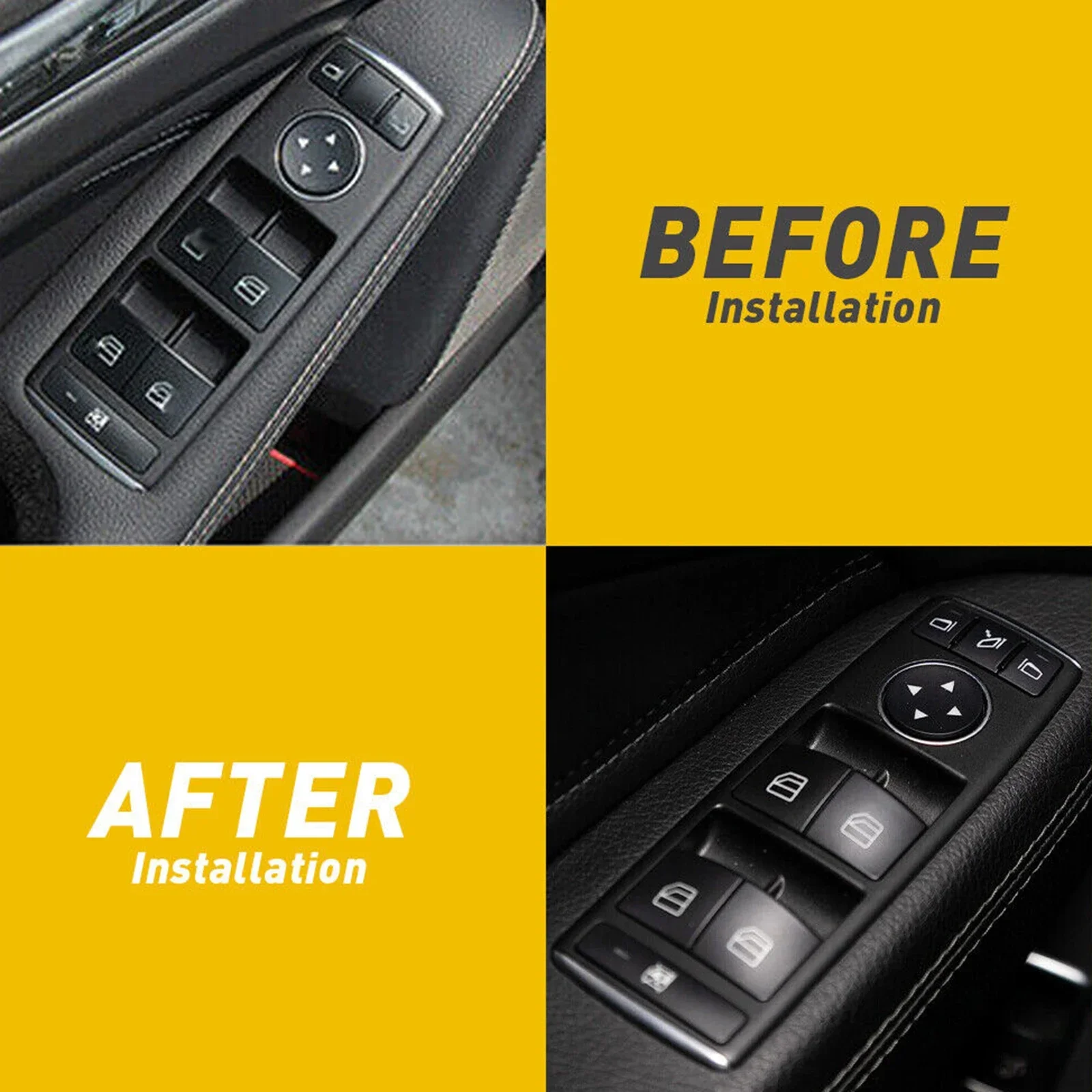 For Mercedes Benz CLA 180 200 GLA 180 200 2013 2014 2015 2016 2017 2018 2019 14x Car  Parts Window Switch Button Repair Stickers