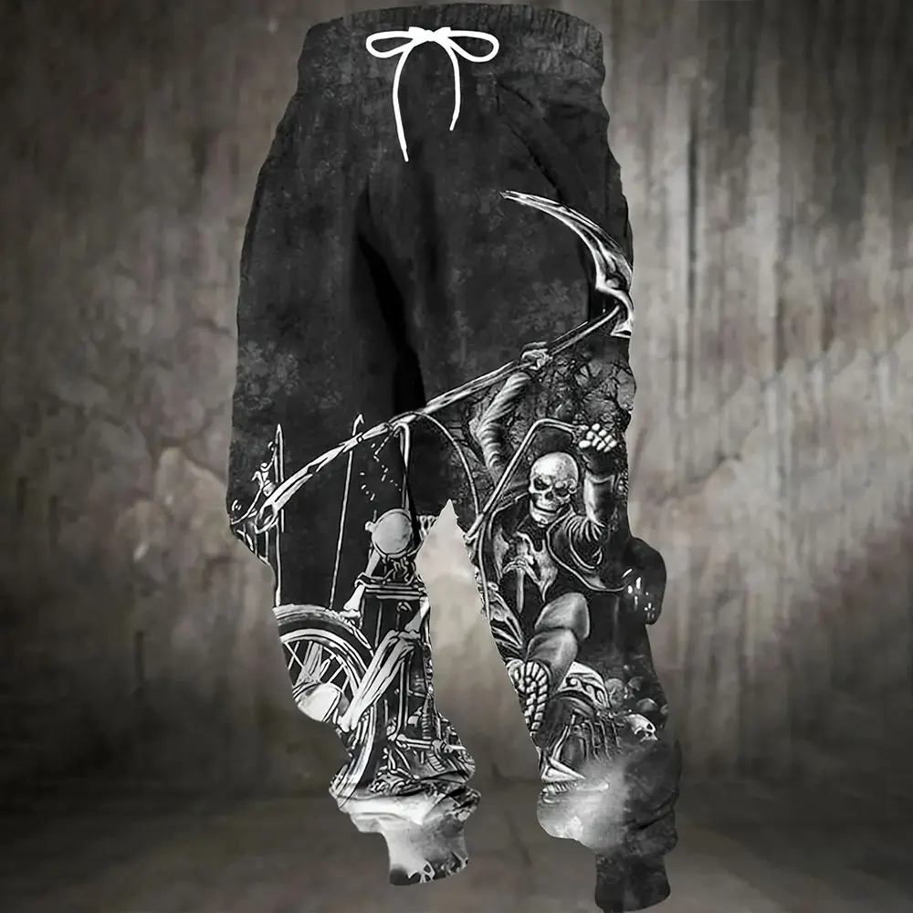 2026 موضة جديدة الذئب طباعة Sweatpants الشتاء سميكة بناطيل تدفئة الرجال فضفاض عادية جيب الرباط Sweatpants الرجال السراويل الرياضية