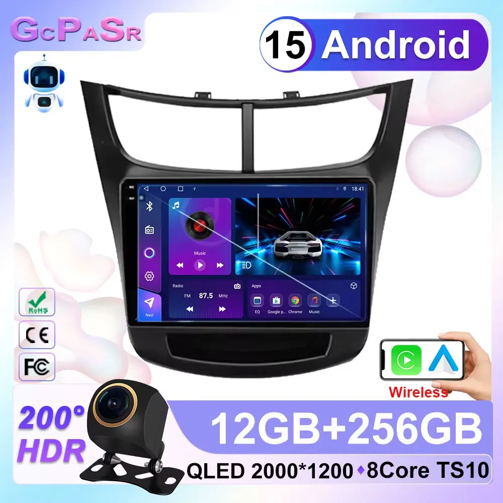 

Android 15 Car Radio For Chevrolet Sail Aveo 2015 - 2019 Carplay GPS Navigation Video Stereo Multimedia Player 5G Wifi No 2din