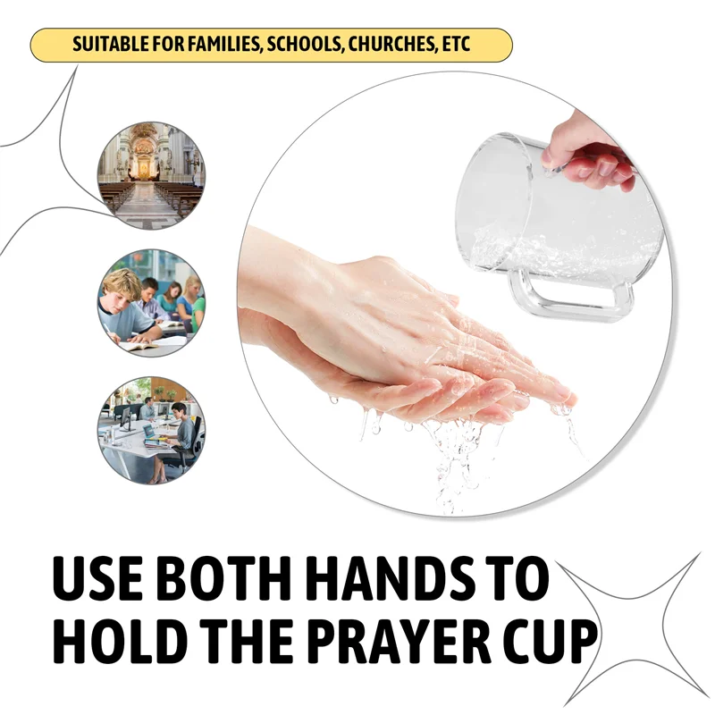 ABMK Hand Washing Cup With Dual Handles Acrylic Washing Cup For Netilat Yadayimnegel Vasser Wash Cup Handles For Jewish Pray