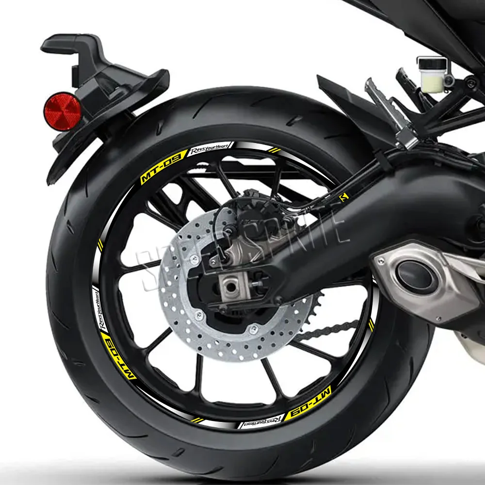 For MT09 MT-09 mt 09 Reflective Motorcycle Accessories Wheel Sticker Hub Decals Rim Stripe Tape