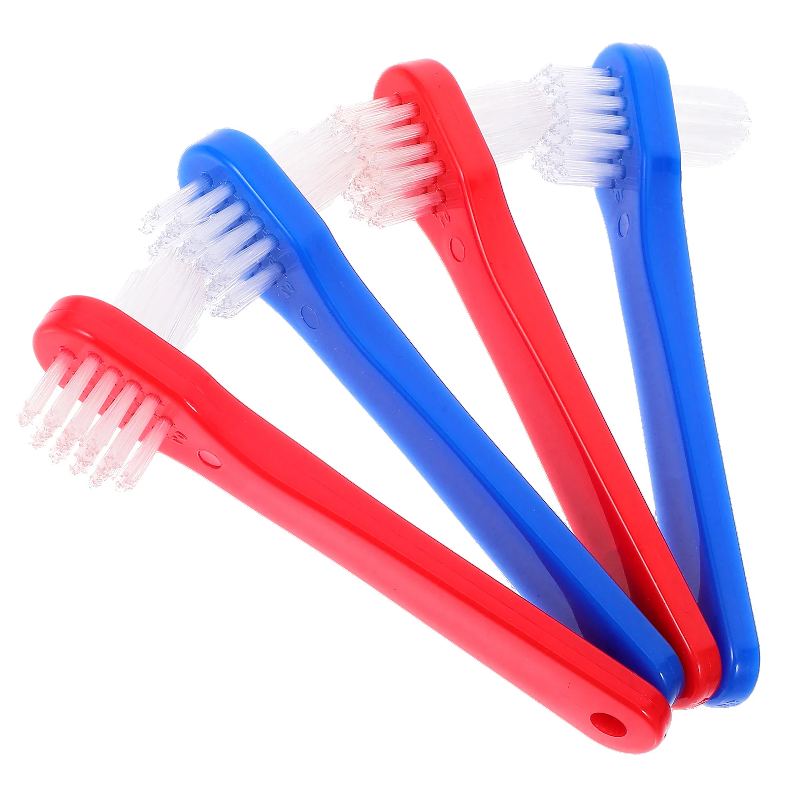 

4PCS Denture Toothbrush Portable Small Cleaning Dual Head Dental Brushes for Travel Home Use Extra Soft Bristles