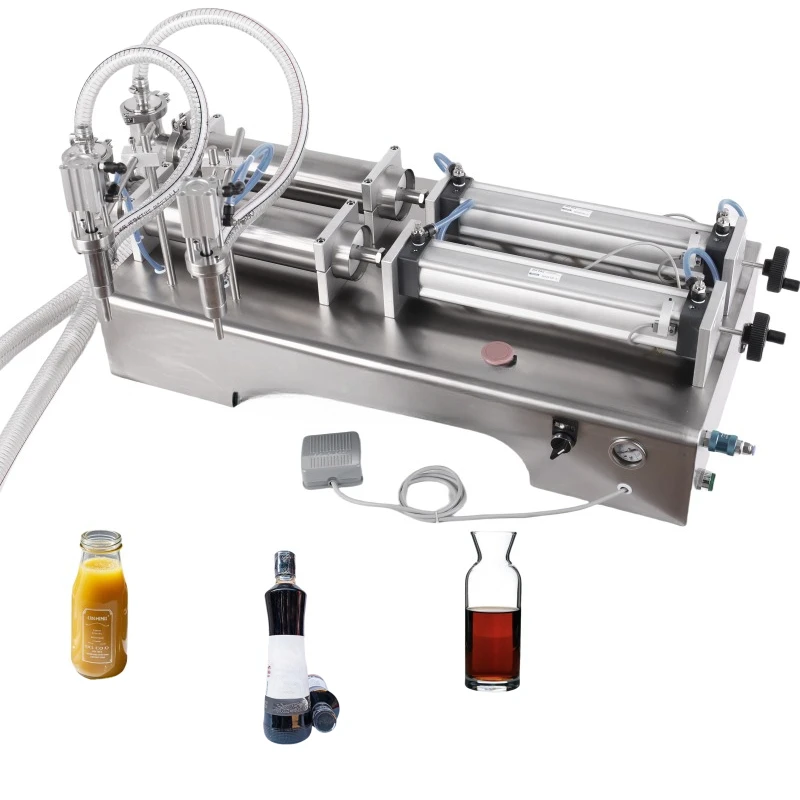 Proveedor Popular, botella de doble cabezal, agua líquida, 5 galones, Perfume de Soda, bomba de pistón automática de aceite de oliva, máquina de llenado neumática