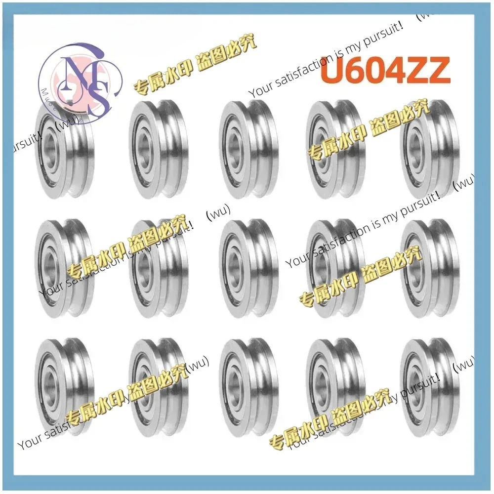 3D Printer U604ZZ 604UU 4x13x4mm U-Shaped Bearing MK8 Extruder Round Wheel Gear Walking Guide Rail Bearings Fitting Pulley