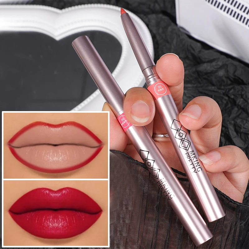 Matte Smooth Waterproof Lipliner Pencil Velvet Nude Lipstick Pen Sexy Red Brown Pigments Makeup Long Lasting Lip Tint Cosmetics