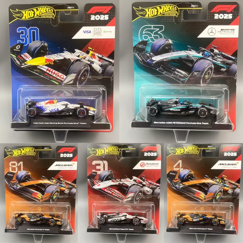 In Stock Hot Wheels Premium Gold Label Hrv11 1/64 F1 Diecast Model Car Team Livery Formula Racing Collectible Vehicle Gift Toys