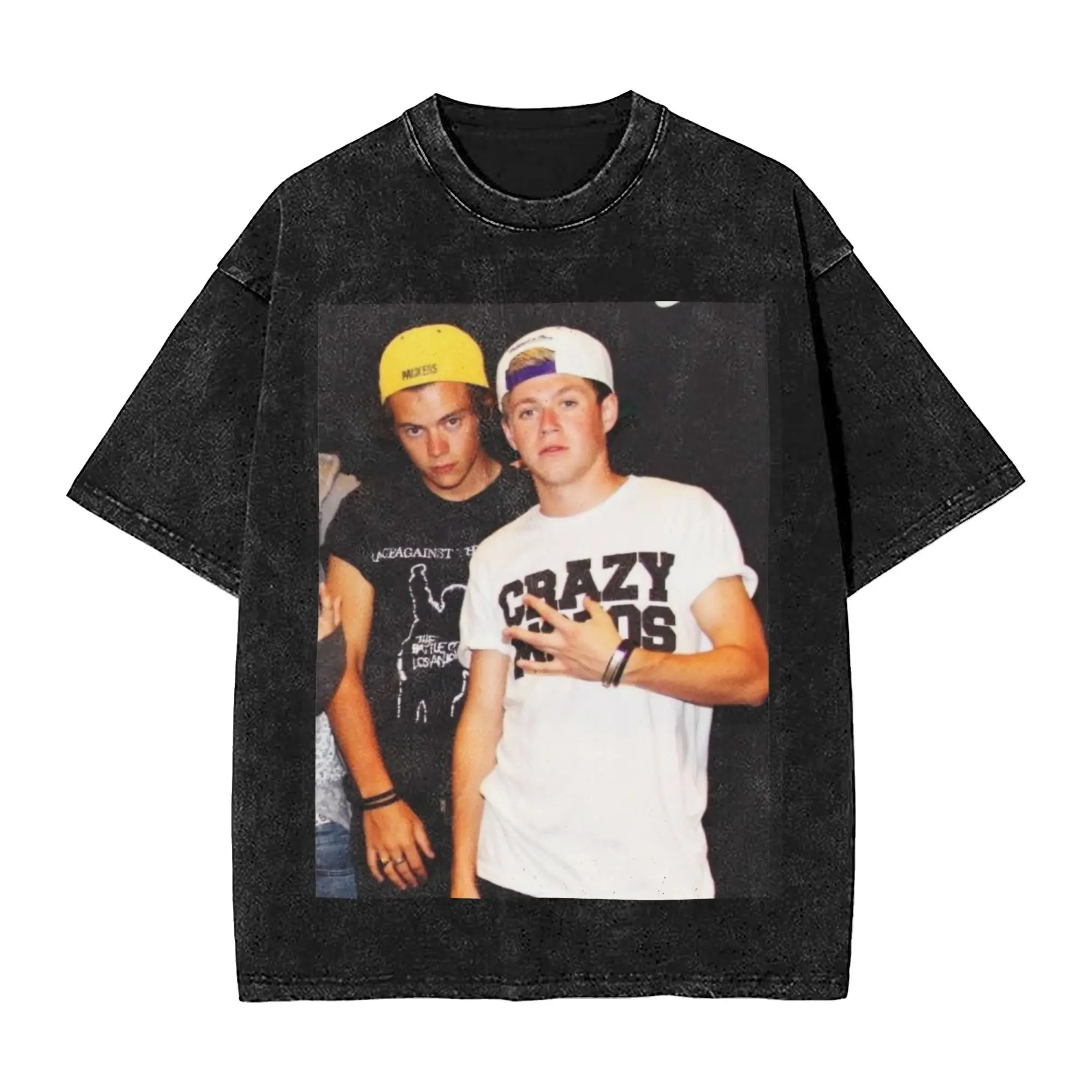 Narry Frat Boy Era Harry And Niall Horan T Shirts Hip Hop Washed Cotton Street T-Shirts  Vintage Men Women Streetwear Tees