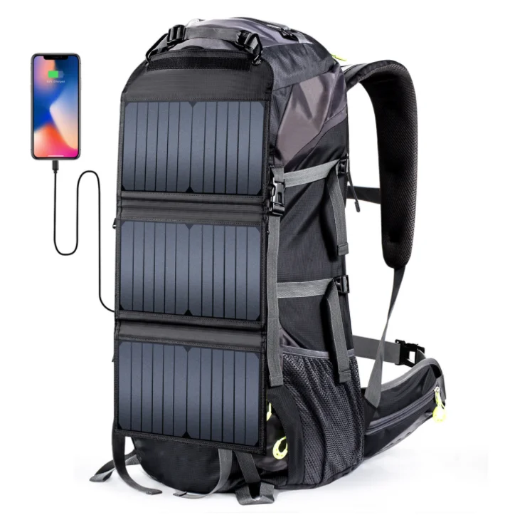 

Solar-powered waterproof hiking bag