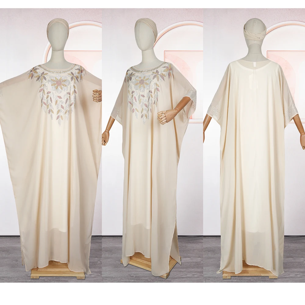 Abayas For Women Dubai Luxury 2025 Chiffon Boubou Muslim Fashion Caftan Marocain Wedding Evening Party Dresses African Clothes
