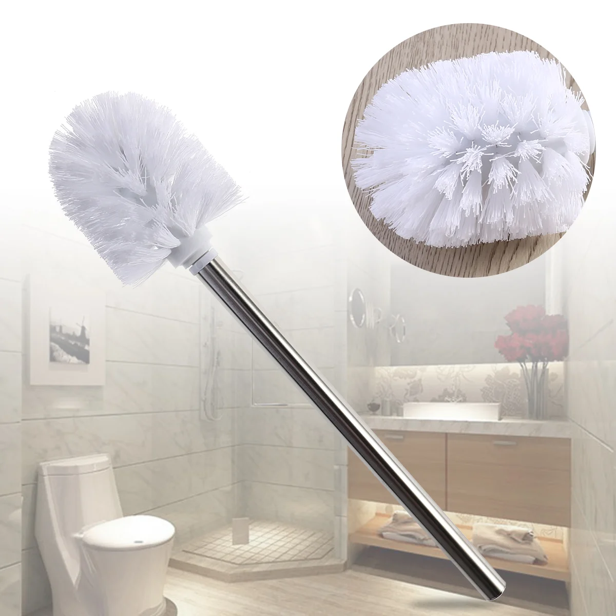 3 Pcs Toilet Cleaning Brush Bowl Cleaners Stainless Steel Head & Handle Grout