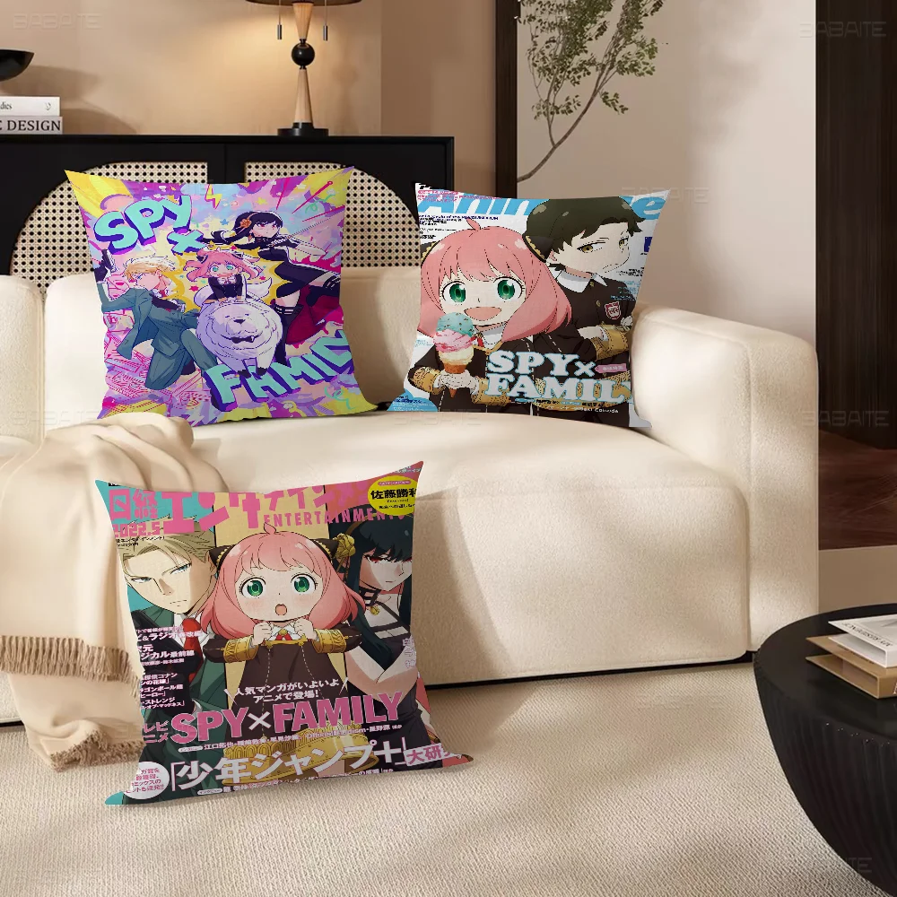 

Pop Anime Figure Anya Forger Cushion Cover Pillow Cover Decor Pillowcase Printed Cushion Case for Couch