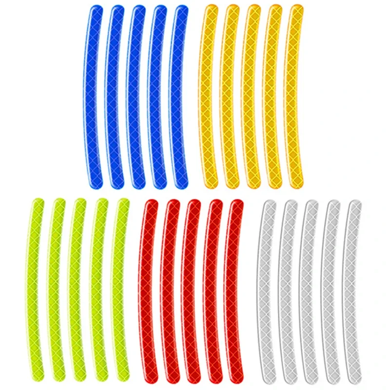 20pcs Car Wheel Hub Reflective Sticker Tire Rim Reflective Strips Luminous for Night Driving Car Bike Motorcycle Wheel Sticker