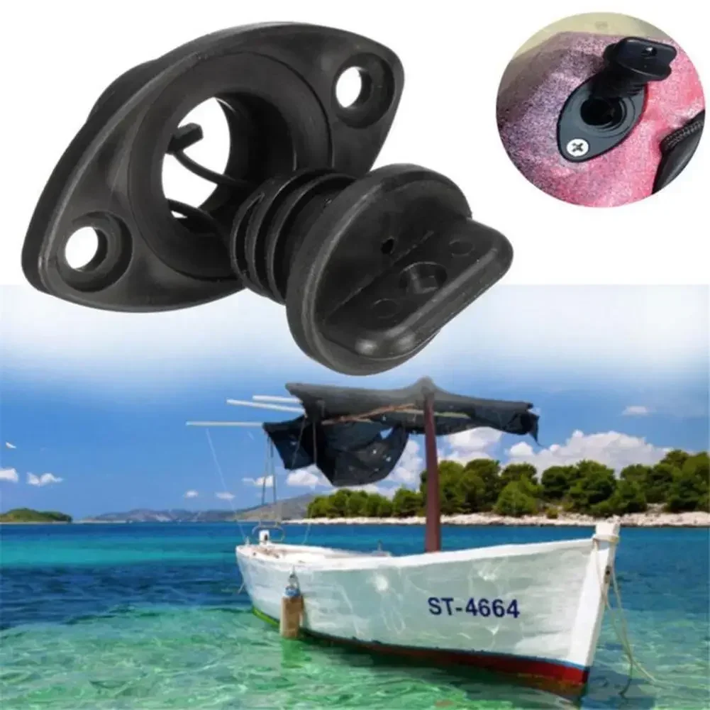 Universal Black Plastic Waterproof Boat Drain Screw Bung & Socket 18mm Transom Captive Plug Chandlery 5.5cm*5.5cm
