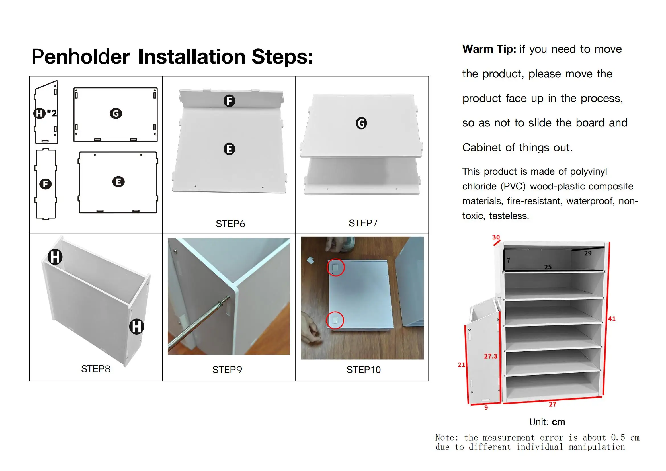 PVC-desktopmaporganizer met sterk draagvermogen, verstelbare planken, eenvoudige montage, eenvoudige reiniging, ideaal voor