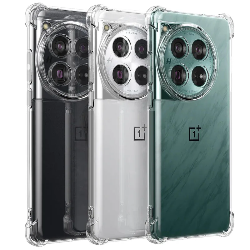 Capa de silicone transparente à prova de choque de luxo para Oneplus, tampa protetora transparente macia, 12, 11, 11R, Ace 2, 3 Pro