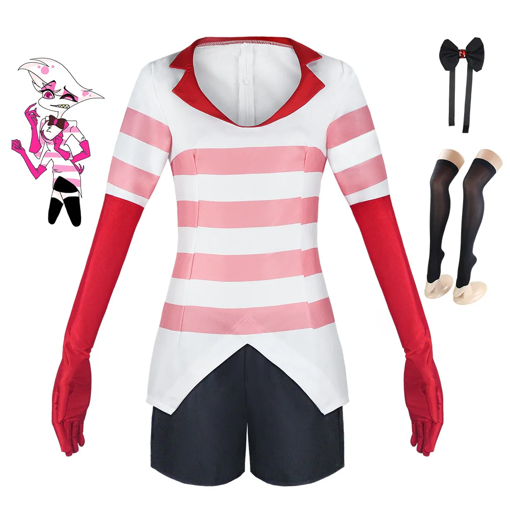 Hazbin Hotel Cosplay Costume Dress Sweatshirt with Glove Women Suits Halloween Outfits