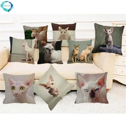 Cute Pet Sphinx Cat Cushion Cover 45X45cm  Pillowcase Home Decoration Car Sofa Decoration Throw Pillowcase