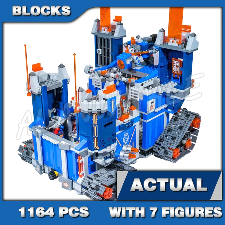 Nexoes Knights Fortrex Headquarters Knighton Rolling Castle Jestro Volcano Lair Hover Horse 10490 Building Blocks toy Model